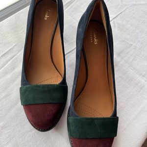 Clarks Women's Heels - Navy, Green, and Burgundy